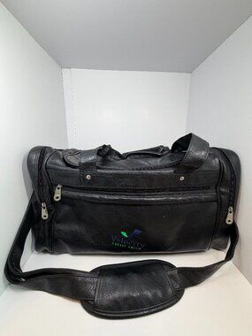 Golden Pacific Black Faux Leather Duffle Bag with Velocity Credit Union Logo